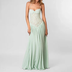 Lace Embroidery Patchwork Summer Long Dresses