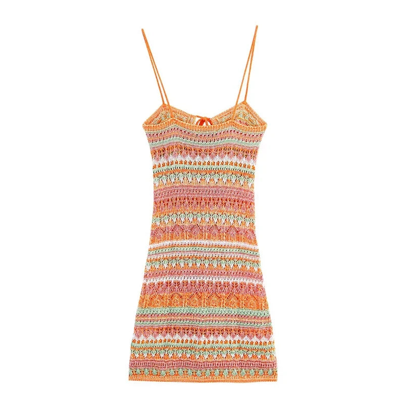 Sexy Spaghetti Straps Knitted Mini Dresses