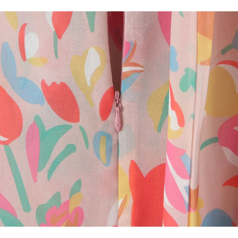 Multicolor Print Asymmetric Shoulder Halter Dresses