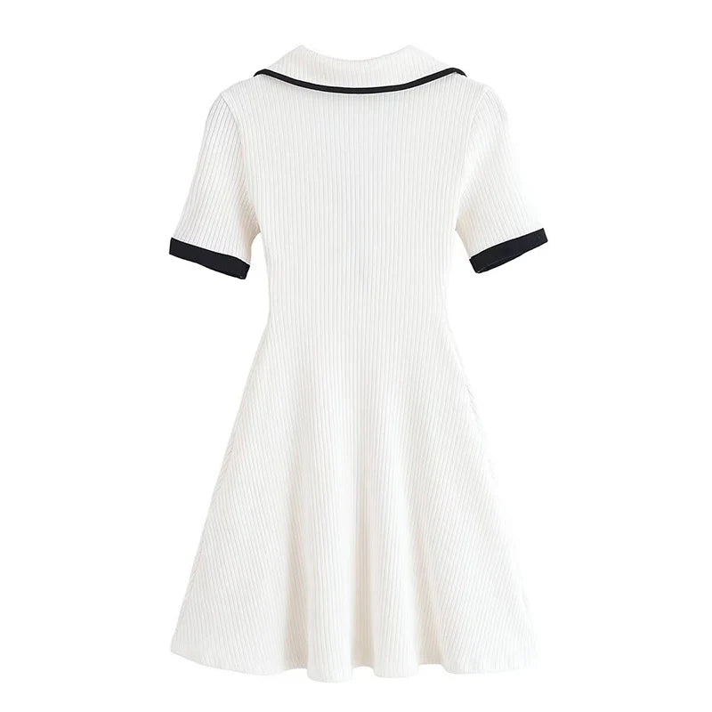 Black White Ribbed Dresses