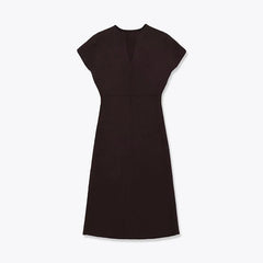 Brown Knit A-line Midi Dresses