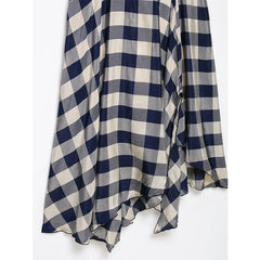Vintage Plaid Halter Midi Dresses