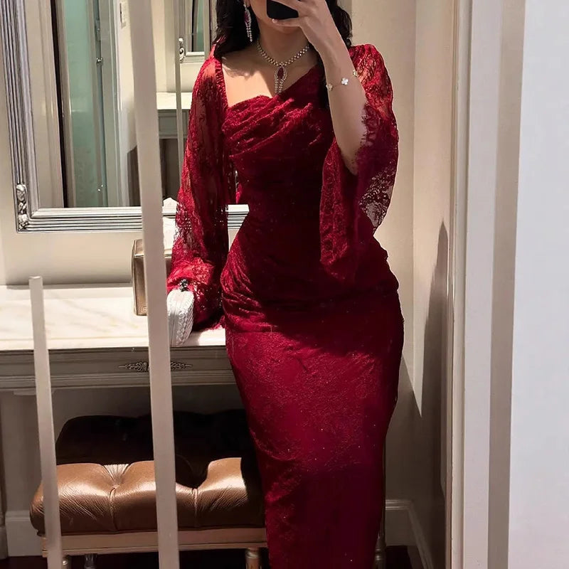 Elegant Temperament Long Sleeved Dresses