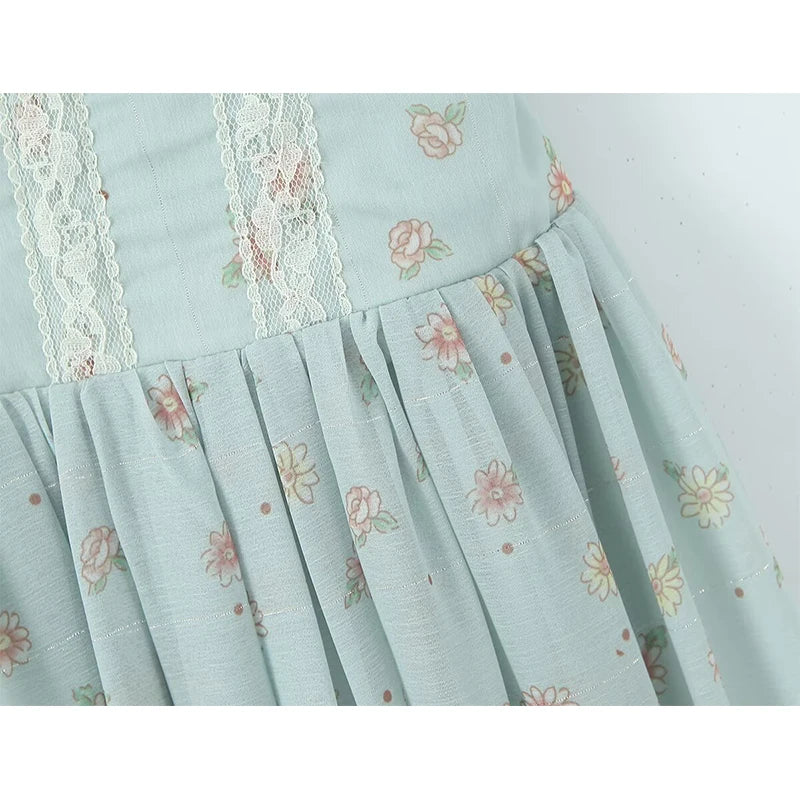 Floral Print Corset Midi Summer Dresses