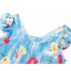 Print Square Neck Maxi Dresses