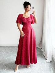Sweet French Style Red Maxi Dresses