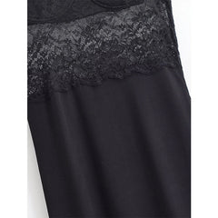 Black Lace Patchowrk Slip Long Dresses