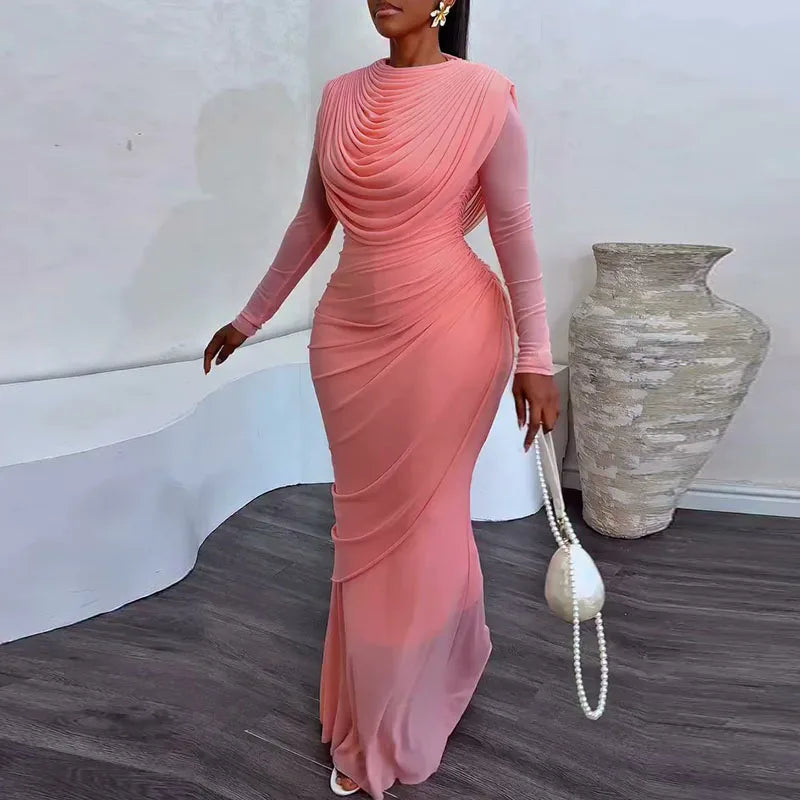 Long Sleeved Slim Fit Commuting Dresses