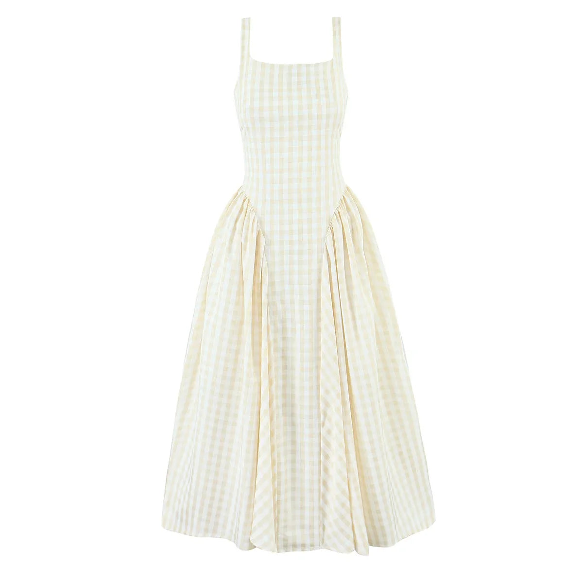Lace Up Bandage Plaid Sling Dresses