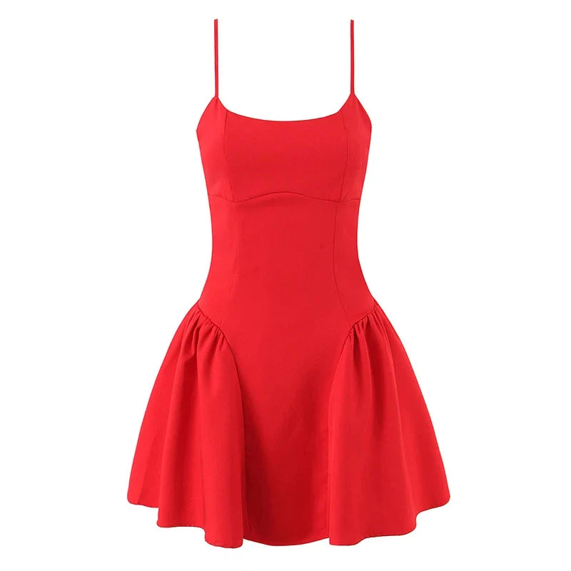 Spaghetti Straps Backless A-line Mini Sexy Dresses