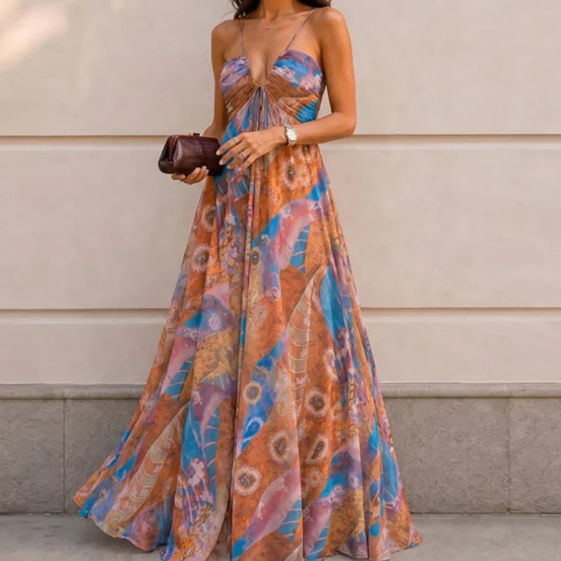 Bohemian Style Camisole Summer Long Dresses