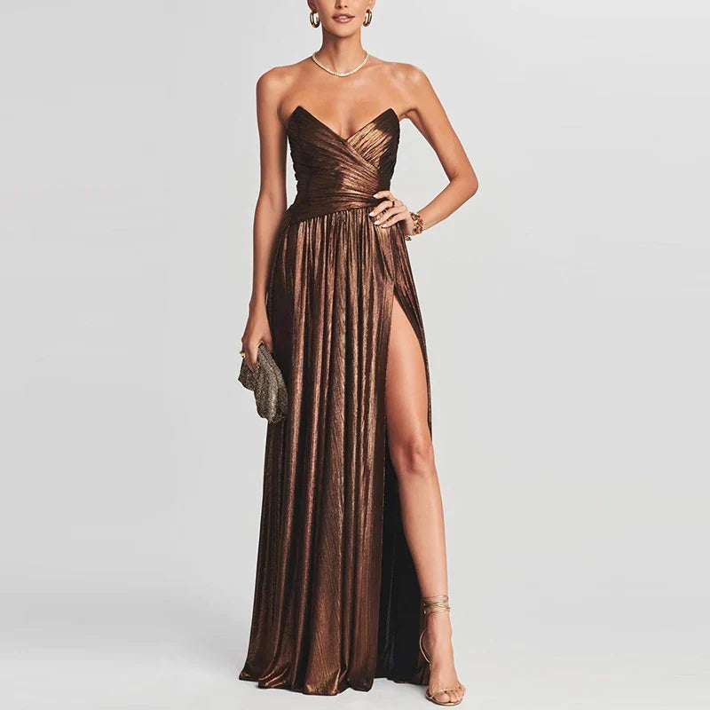 Temperament Solid Color Slim Evening Dresses