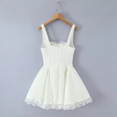 Sexy Sweet Elegant Ball Gown Mini Dresses Pretty Girls Lace Trim Bow Sequin Birthday Party Dress