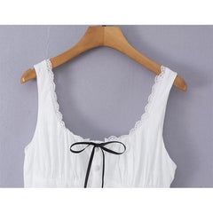 White Embroidery Mini Dresses