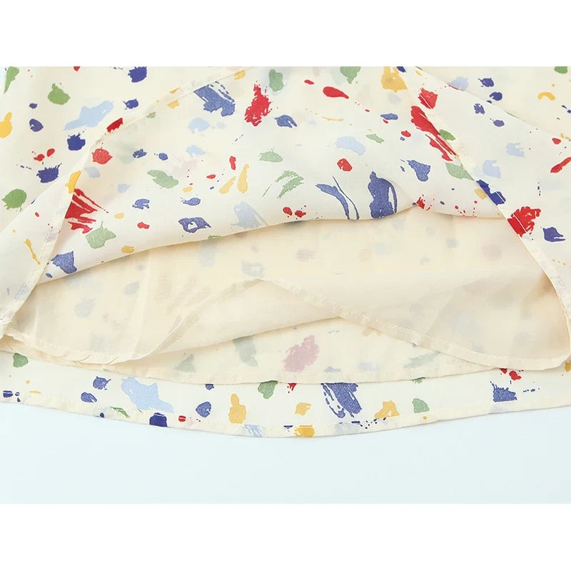 French Vacation Style Spotted Print Sling Dresses