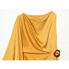 Summer Round Neck Asymmetrical Buckle Dresses