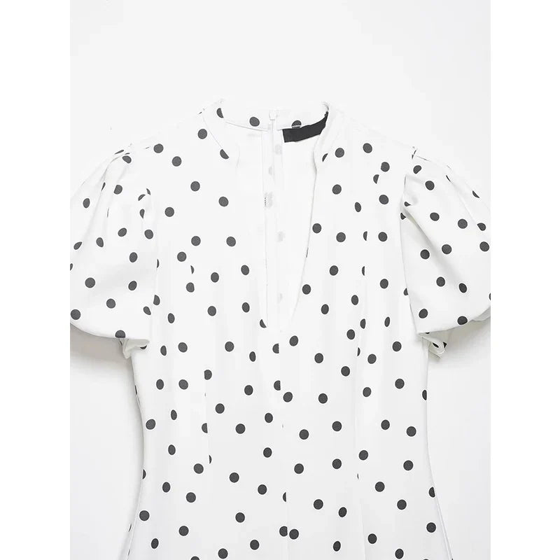 Polka Dot White Mini Dresses