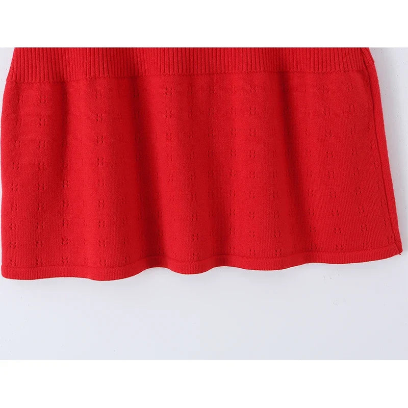 French Summer High Elasticity Knitted Dresses