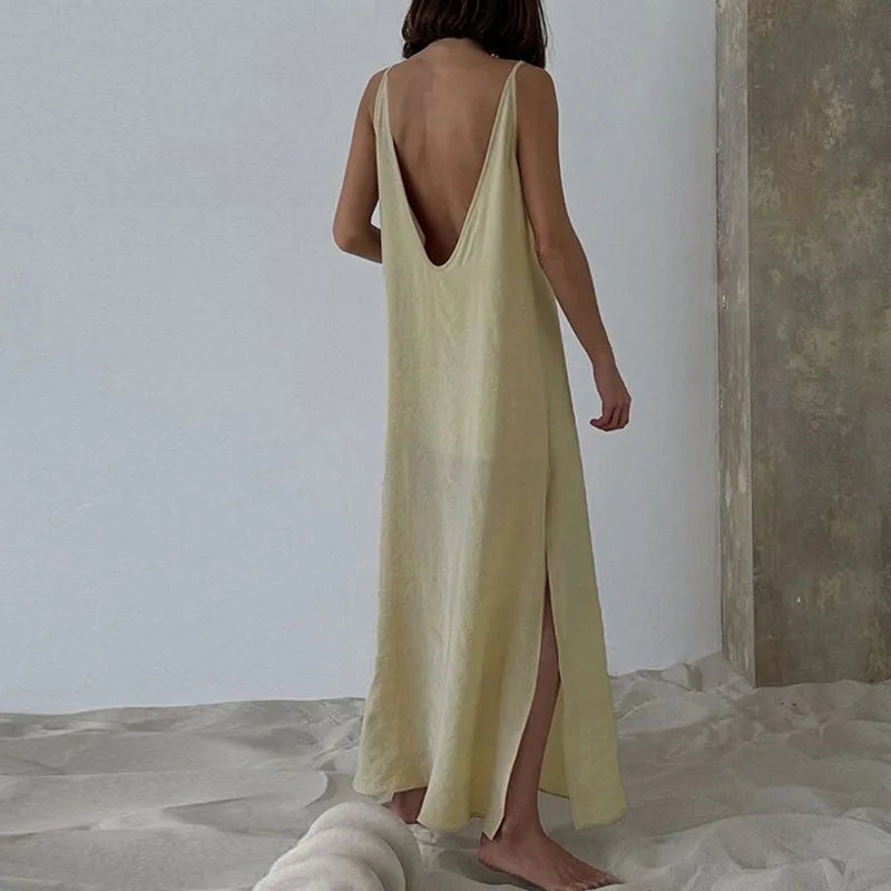 Backless Hollow Out Beach Dresses