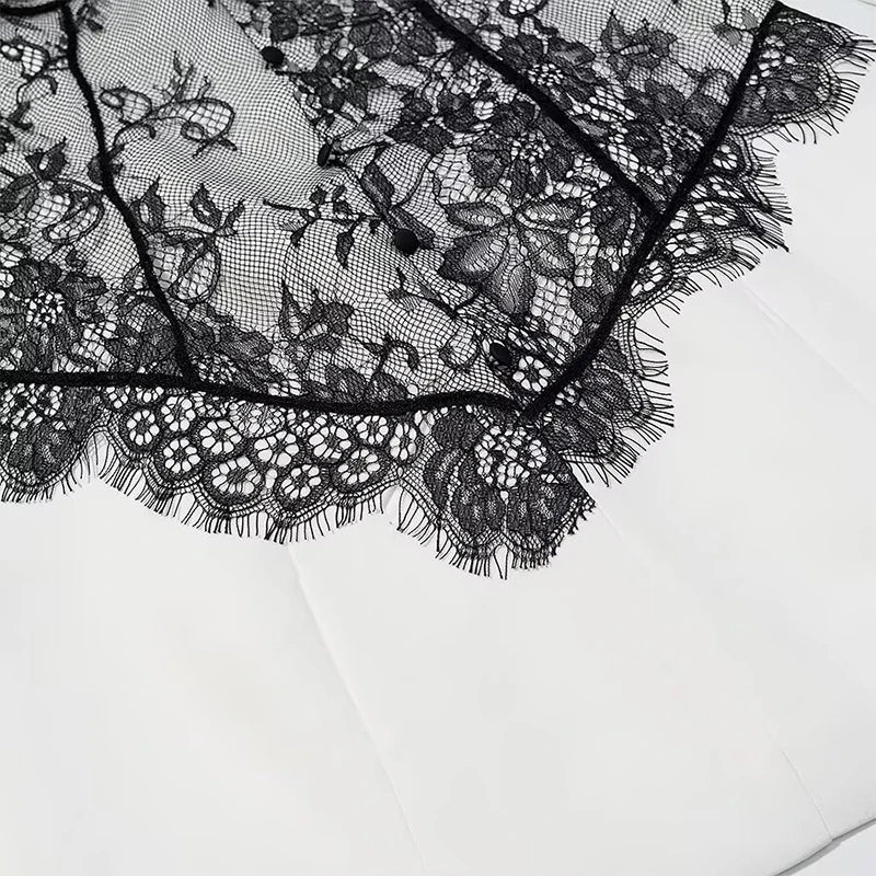 Sexy Lace Patchwork White Dresses