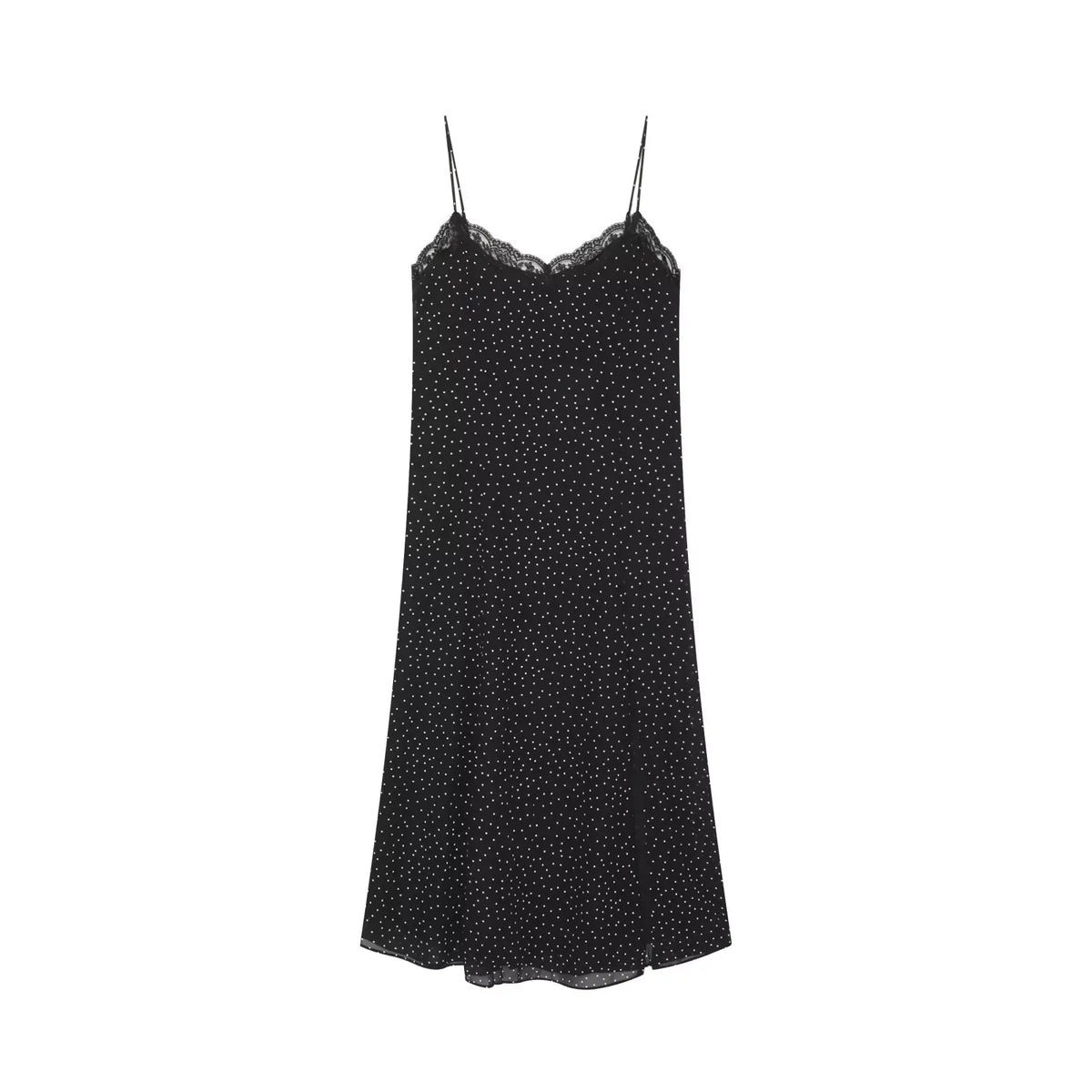 Summer Sexy Spaghetti Straps Polka Dot Midi Dresses