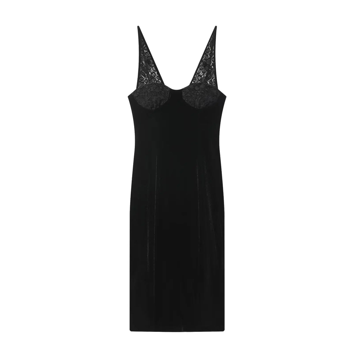 Spring Lace Patchwork V Neck Velvet Dresses