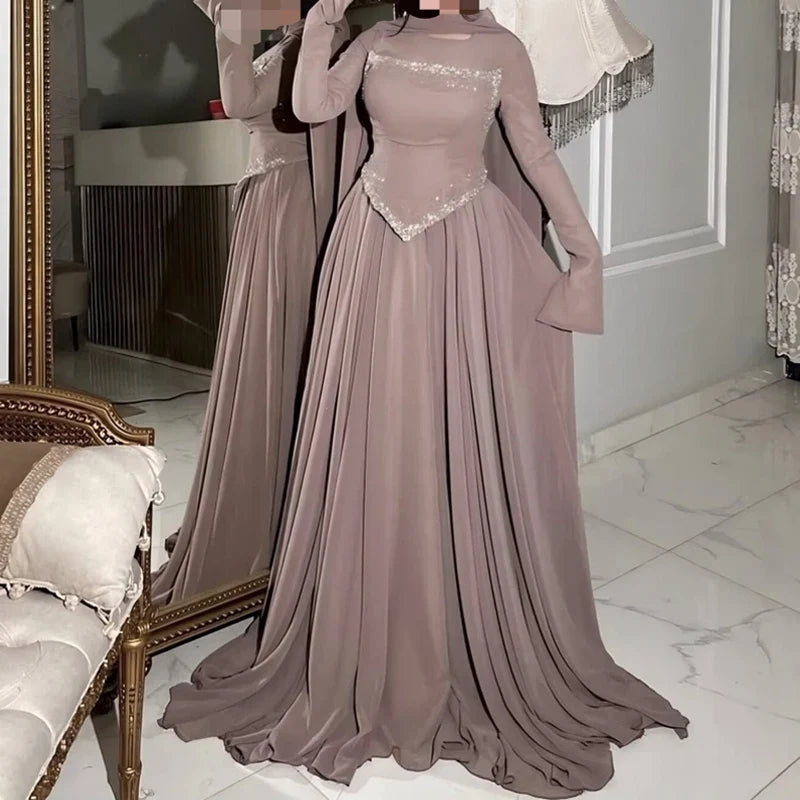 Middle Eastern Casual Long Sleeve Swing Dresses