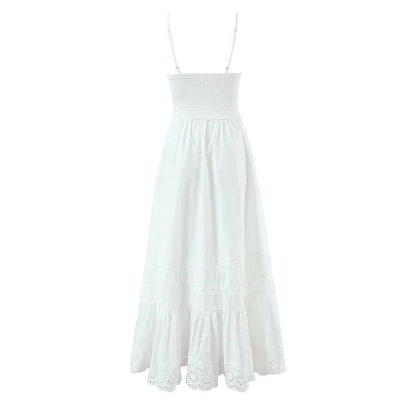 Sexy Spaghetti Straps Blue White Summer Holiday Dresses