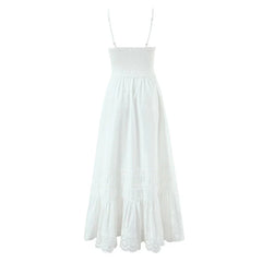 Sexy Spaghetti Straps Blue White Summer Holiday Dresses