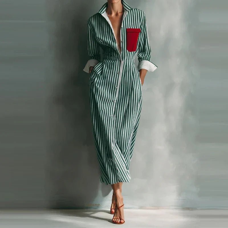 Elegant High Waisted Pocket Maxi Dresses