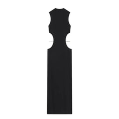 Black Sexy Hollow Out Long Dresses