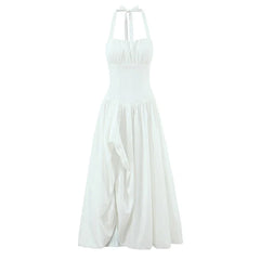 High Quality Elegant Pink White Halter Princess Dresses