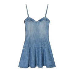 Light Blue Denim Mini Dresses