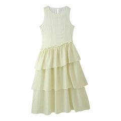 Summer Sleeveless Tiered Midi Dresses