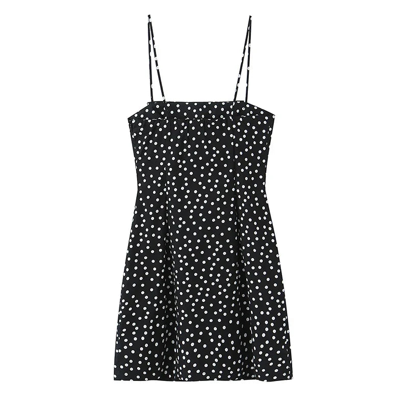 Summer Sexy Spaghetti Straps Mini Polka Dot Dress