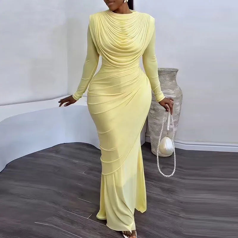Long Sleeved Slim Fit Commuting Dresses