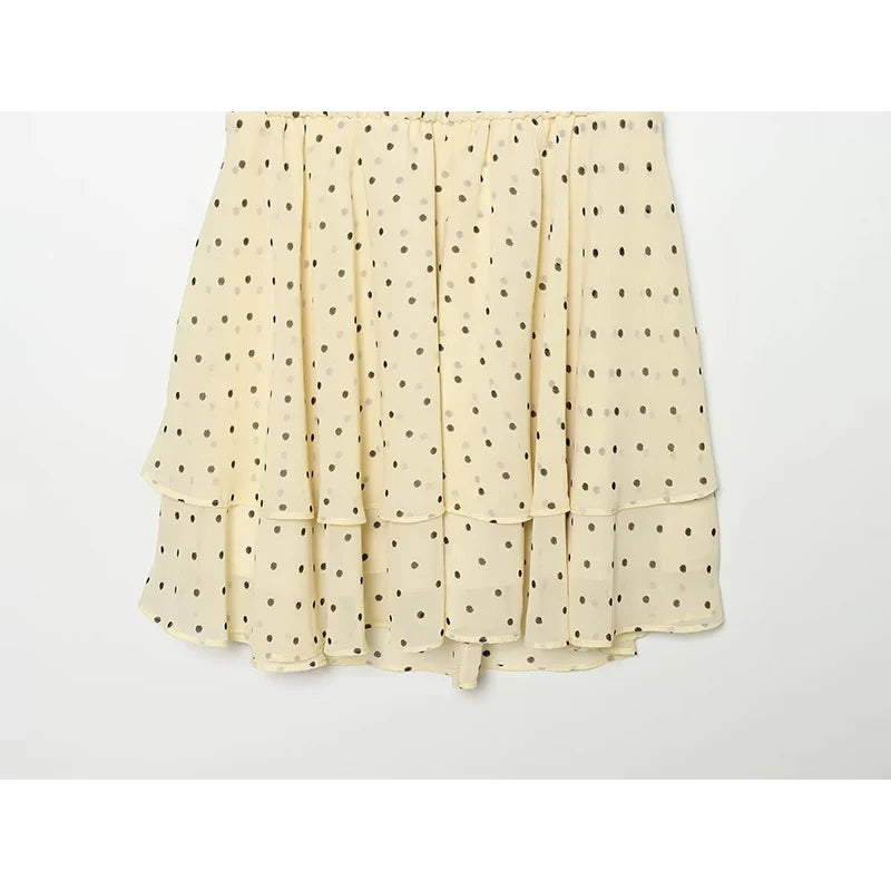 Yellow Polka Dot Halter Dresses