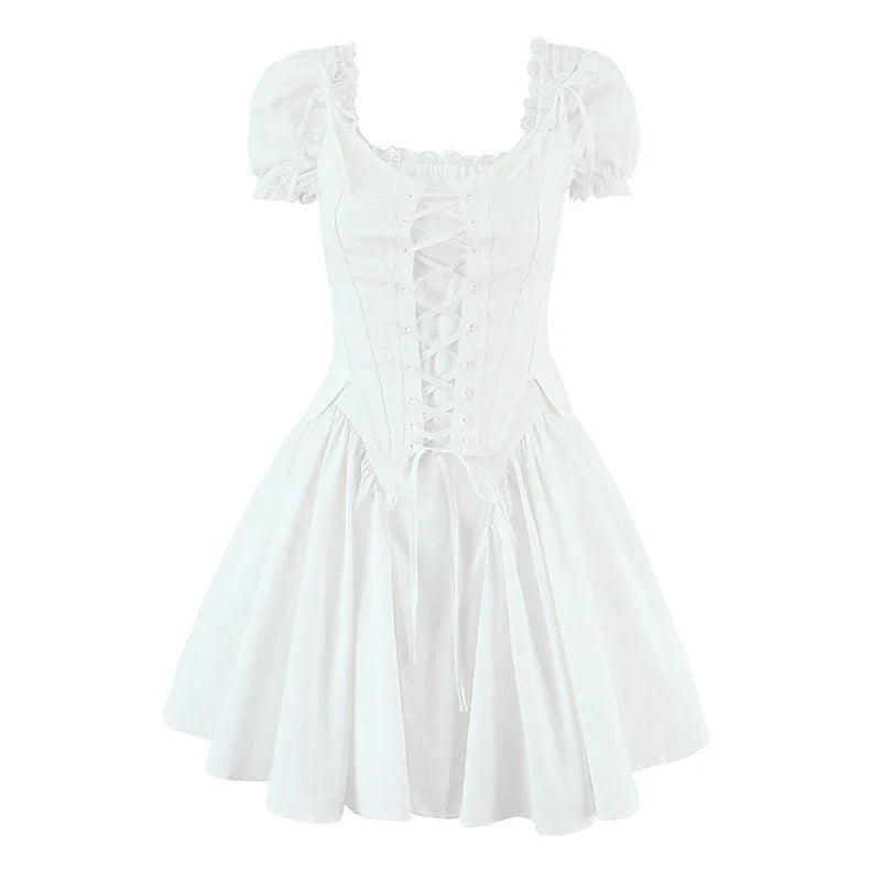 2pcs White Elegant Mini Dresses