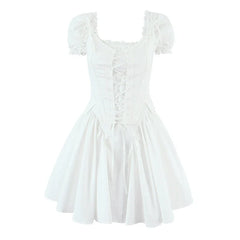 2pcs White Elegant Mini Dresses