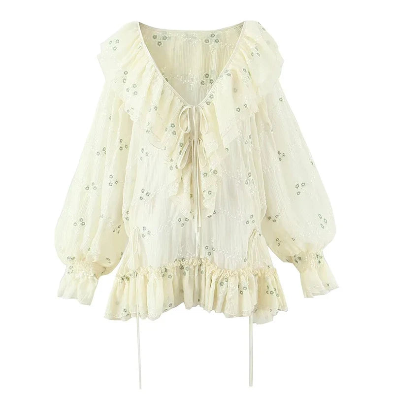 Floral Embroidery Loose Mini Dresses