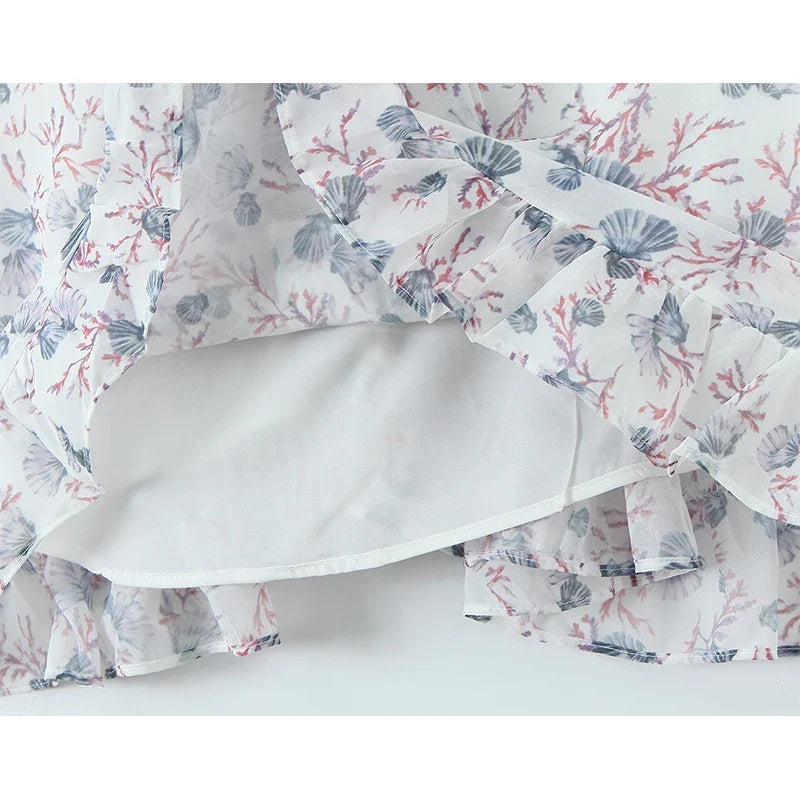 Sexy Backless Print Sling Mini Summer Dresses