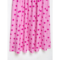 Pink Polka Dot Midi Dresses