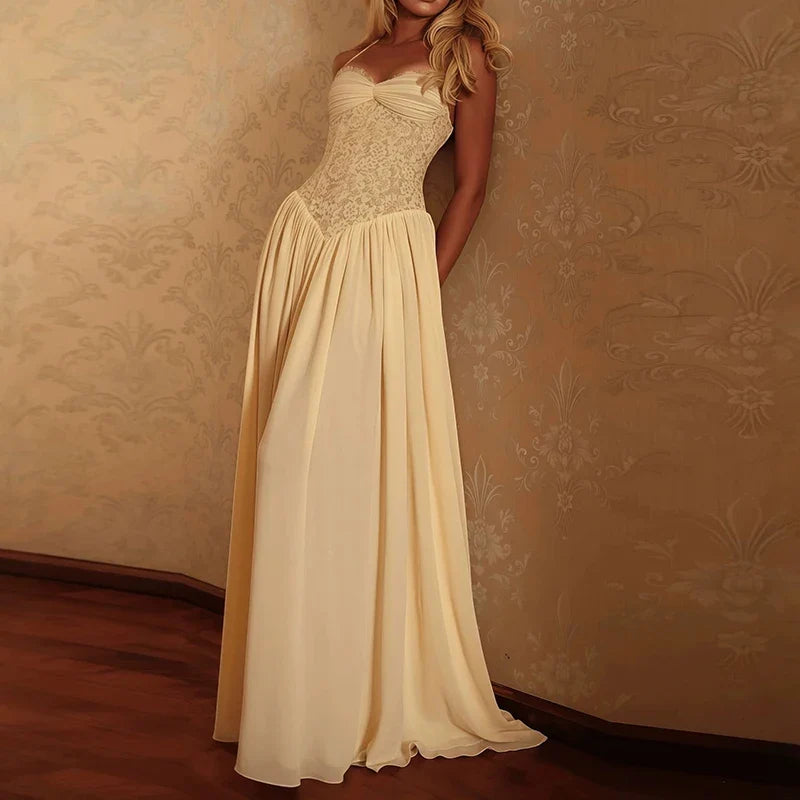Lace Embroidery Patchwork Summer Long Dresses