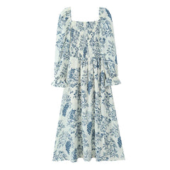 French Style Retro Floral Print Spring Dresses