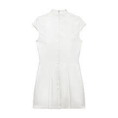 Modern Elegant White Cheongsam Mini Dresses