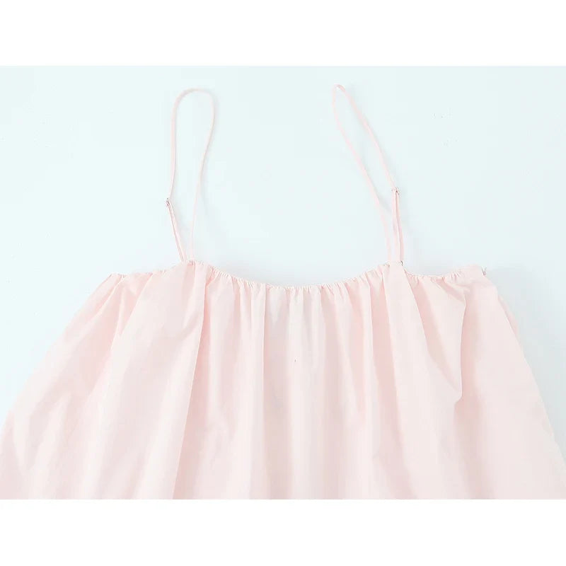 Pink Sling Sleeveless Mini Dresses