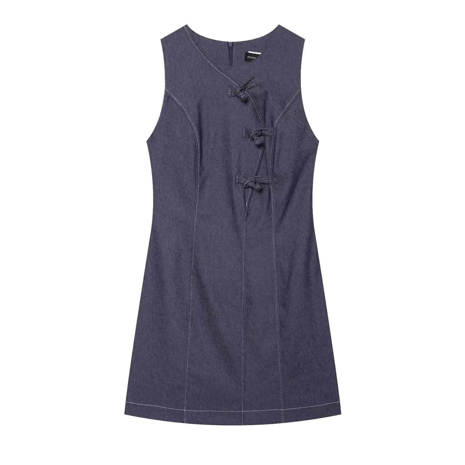 Minimalist Chinese Style Denim Dresses