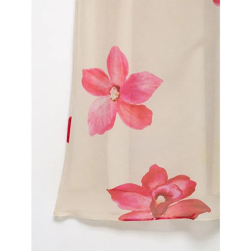 Summer Floral Print Long Dresses