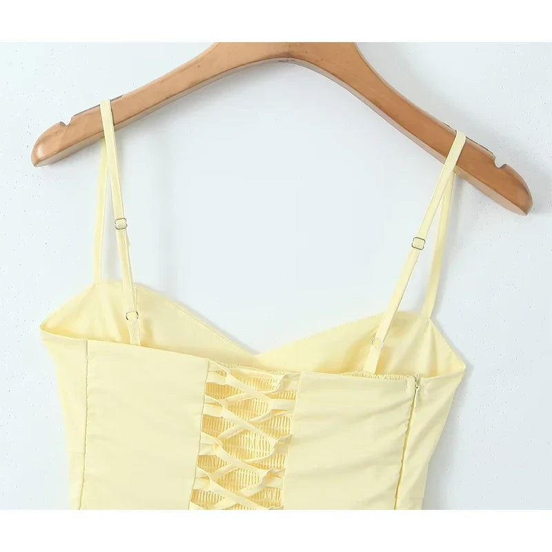 Sexy Elegant Fishbone Waist Shaping Sling Mini Dresses