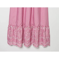 Pink Striped Midi Dresses